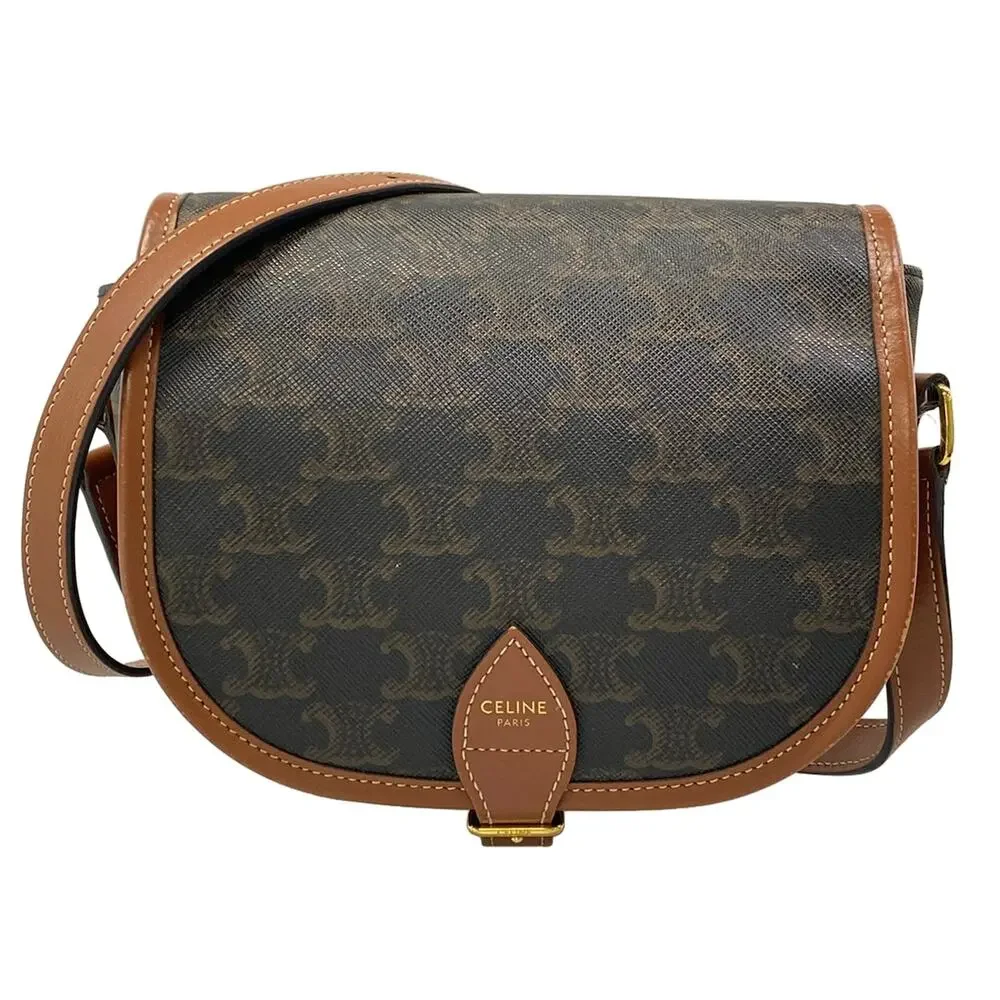 Celine Medium Folco Bag Shoulder Bag Triomphe Canvas Leather